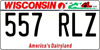WI license plate 557RLZ