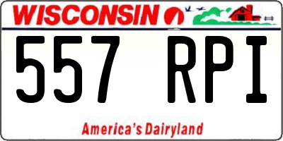 WI license plate 557RPI