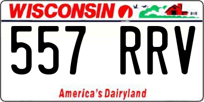 WI license plate 557RRV