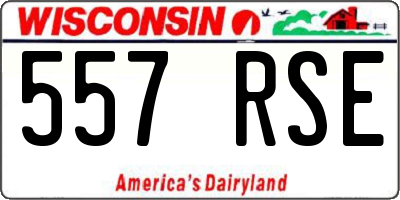 WI license plate 557RSE