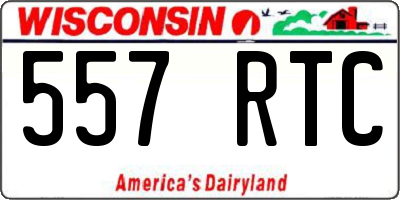 WI license plate 557RTC