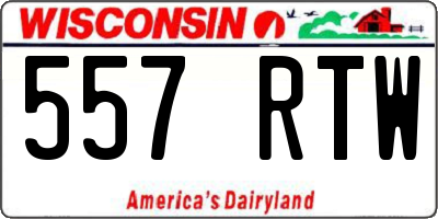 WI license plate 557RTW