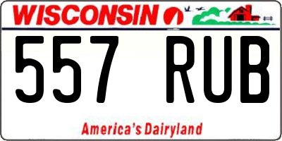 WI license plate 557RUB