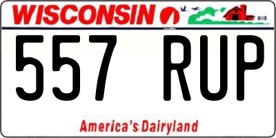WI license plate 557RUP