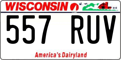 WI license plate 557RUV