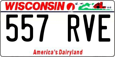 WI license plate 557RVE