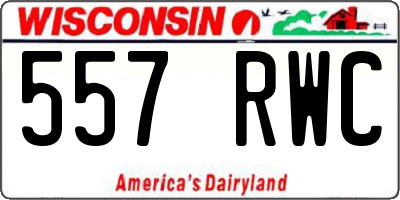 WI license plate 557RWC