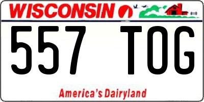 WI license plate 557TOG