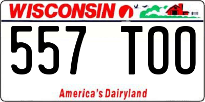 WI license plate 557TOO
