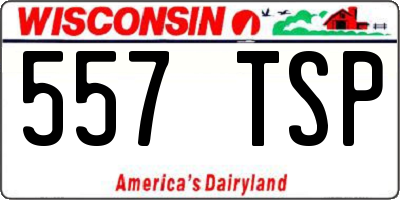 WI license plate 557TSP