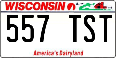 WI license plate 557TST