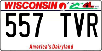 WI license plate 557TVR