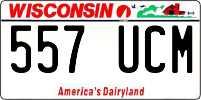 WI license plate 557UCM
