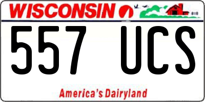 WI license plate 557UCS
