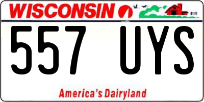 WI license plate 557UYS