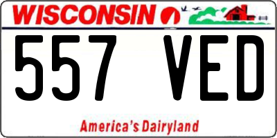 WI license plate 557VED