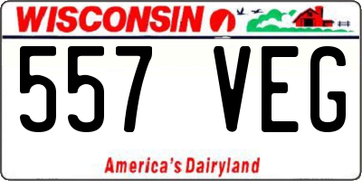 WI license plate 557VEG