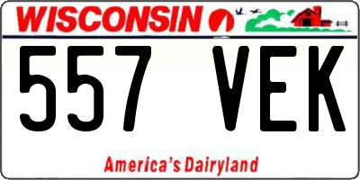 WI license plate 557VEK
