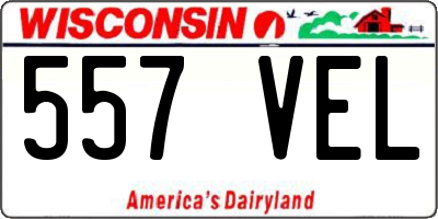 WI license plate 557VEL