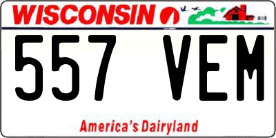 WI license plate 557VEM