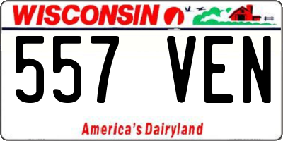 WI license plate 557VEN