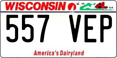 WI license plate 557VEP