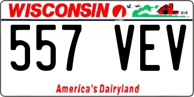 WI license plate 557VEV