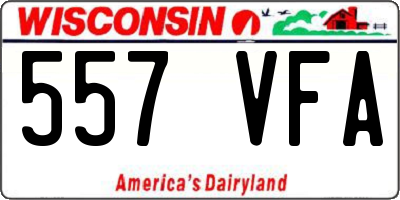 WI license plate 557VFA