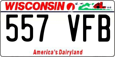 WI license plate 557VFB