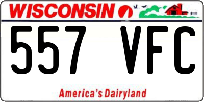 WI license plate 557VFC