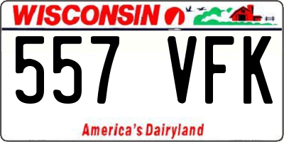 WI license plate 557VFK