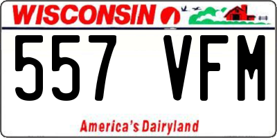 WI license plate 557VFM
