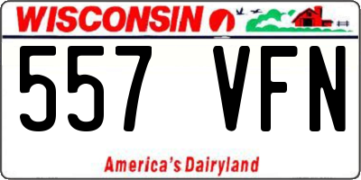 WI license plate 557VFN