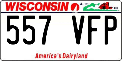 WI license plate 557VFP