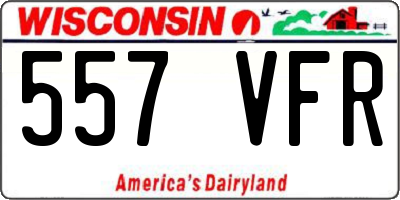 WI license plate 557VFR