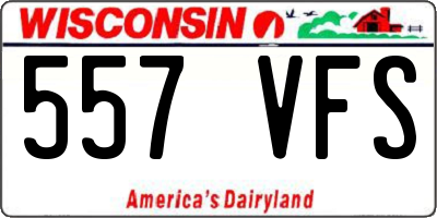 WI license plate 557VFS
