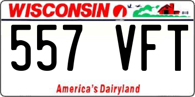 WI license plate 557VFT