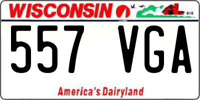 WI license plate 557VGA