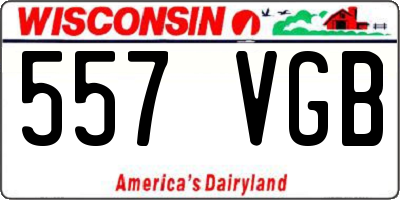 WI license plate 557VGB