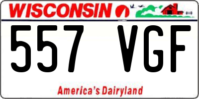 WI license plate 557VGF