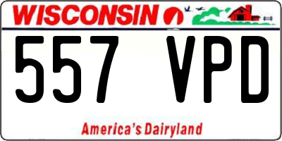 WI license plate 557VPD