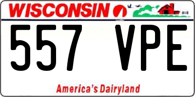 WI license plate 557VPE