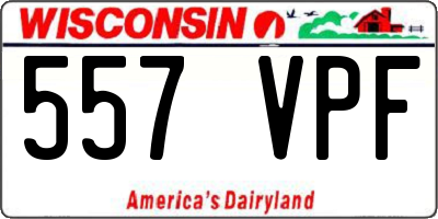 WI license plate 557VPF