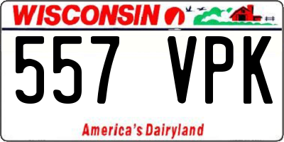 WI license plate 557VPK