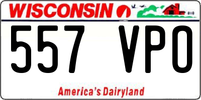 WI license plate 557VPO