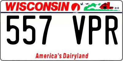 WI license plate 557VPR