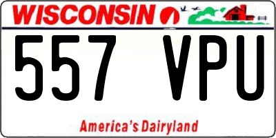 WI license plate 557VPU