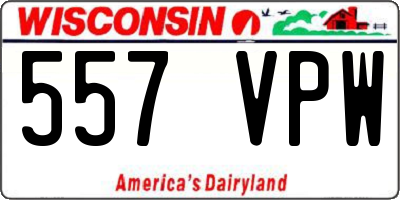 WI license plate 557VPW