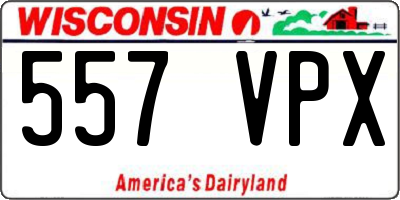 WI license plate 557VPX