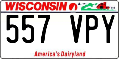 WI license plate 557VPY
